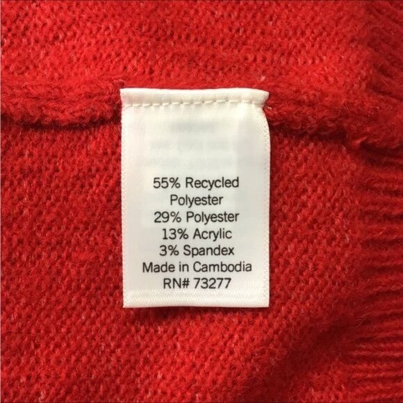 Croft & Barrow® Women’s Plus Puff-Sleeve Bobble Sweater, Red, size 3X - Picture 6 of 8